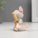Polystone pigeons in a pink wreath 6*4 cm
