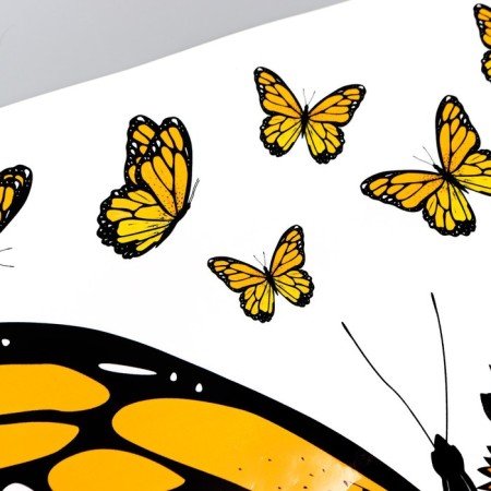 Sticker Plastic Interior Color "Butterfly with sunflower" 37x39 cm-3