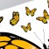 Sticker Plastic Interior Color "Butterfly with sunflower" 37x39 cm