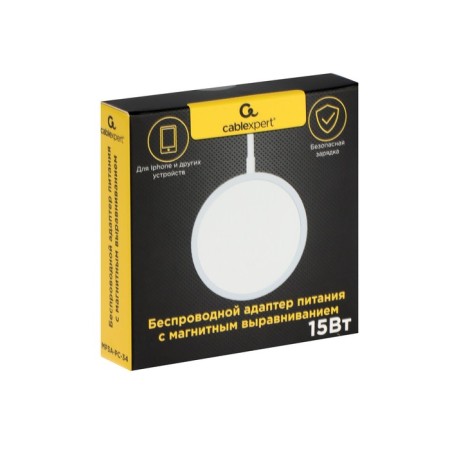 Wireless charger CablexPert MP3A-PC-34, MAGSAFE, Magnet, 15 W, Type-C 3A-5