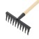 Straight rakes, a dotted tooth, 10 teeth, metal, wooden stalk