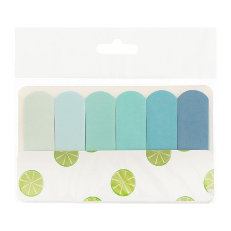 Block-filling with adhesive edge paper 20l x 6 colors, 18 x 65mm, pastel blue gradient-2