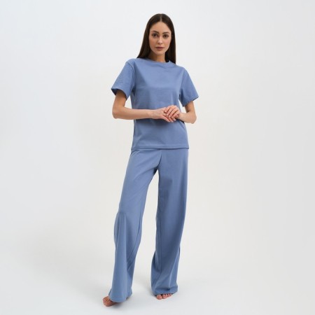 Female pajamas (T-shirt and trousers) KAFTAN "BASIC" size 40-42, Blue color
