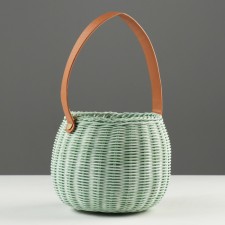 Wicker basket (rattan), 15.5x15.5 cm, 1 pc., Light green