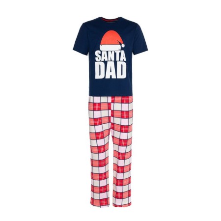 Pajama New Year's male KAFTAN "Santa Team", blue/red color, size 56-6
