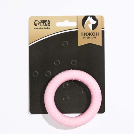 Toy floating for dogs "hoop" Piggon Premium, foamed tpr, 8 cm, pink-2