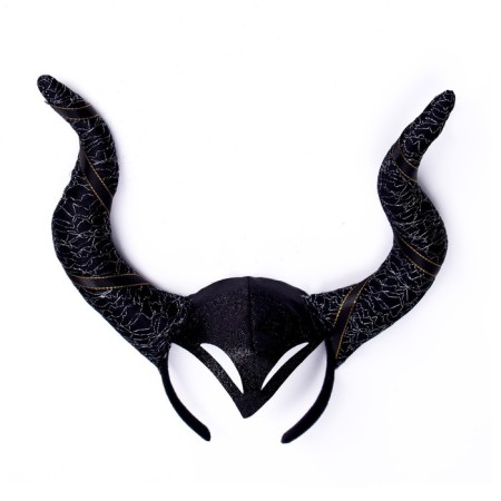 Carnival rim with curved horns, black color-1