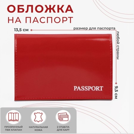 Cover for passport, red color