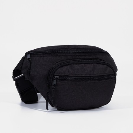 Lightning waist bag, 1 department, 2 external pockets, adjustable belt, black color-1