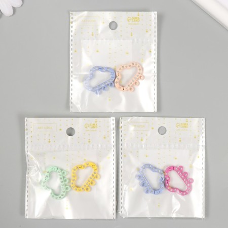 Carabine metal, plastic with rings "Cloud with rhinestones" MIX 2.4x3 cm-6