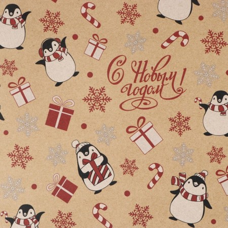 Package Crafts "New Year's Penguins", 50 x 70 cm, New Year-2