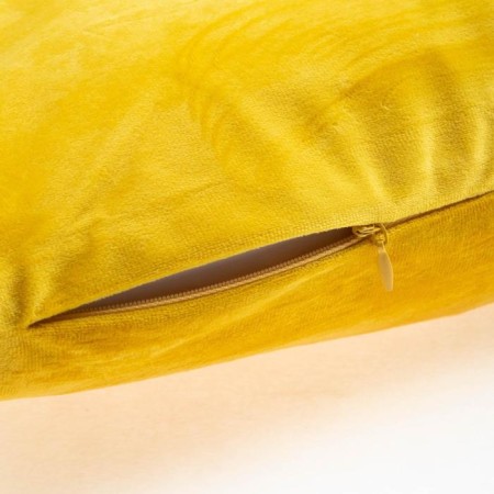 Decorative pillowcase with brushes Ethel color yellow, 45x45 cm, polyester, velor-3