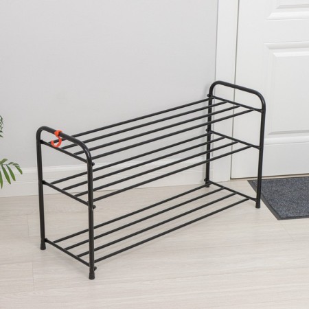Shoe stand, 3 tiers, 87 × 30 × 48 cm, black color-2