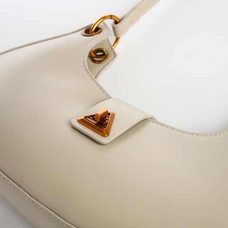 Bag Women's Baget on the zipper Textura, average size, dairy color-6