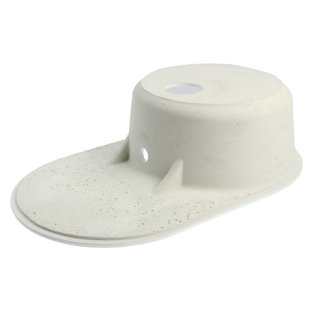 Sin for a kitchen made of stone Zein 110/Q1, 730 x 450 mm, oval, overflow, color white ice-2