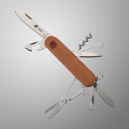 Curders stinger, 13 functions, handle - Sapelle wood, 9 cm