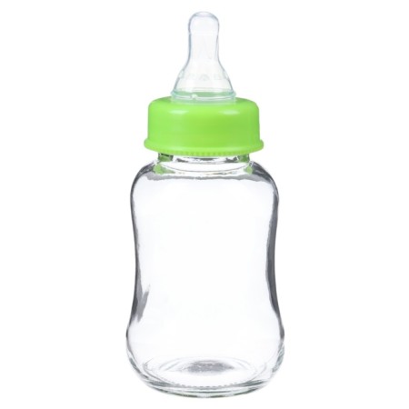 A bottle for feeding, classic throat, glass, slow flow, from 6 months, 150 ml., Mix color-4