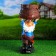 Figure Kashpo "Dwarf with a bag" 41x18 cm