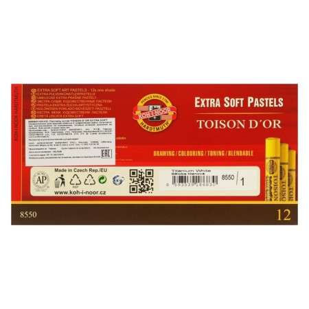 Set of pastel Koh-I-Noor Toison D`or Extra Soft 8550, Titan white, 12 pieces in a set-1