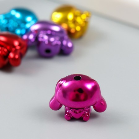 Busina for creativity plastic "Bunny glossy metallic" mix 2.1x1.6x1.3 cm-1