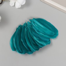 Decorative goose “Emerald” pen in the shape of a sheet set 40 pcs h = 5-7 cm