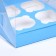 Confectionery folding box for 4 cupcakes 16 x 16 x 10, blue