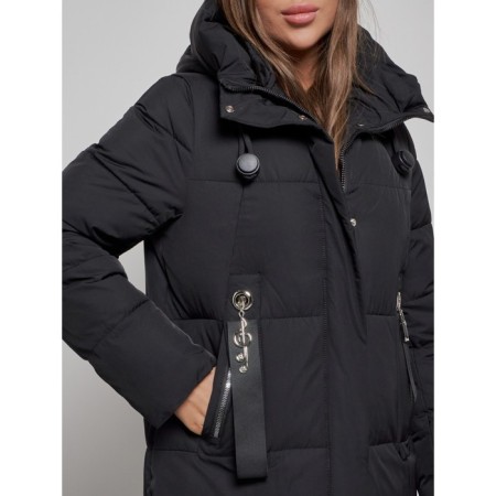 Coat insulated winter female, size 48, black color-9