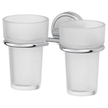 Holder with two glasses, matte crystal, chrome, fbs