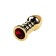 Anal plug Metal by Toyfa, golden, ruby, 10.5 cm, d = 4 cm