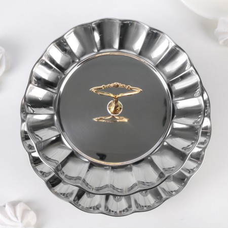2-tier dish, d = 18/22 cm, silver color-2