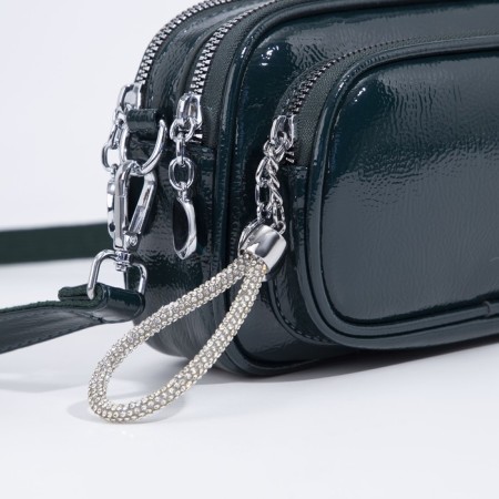 Bag Cross-Bodi with a zipper, green color-8