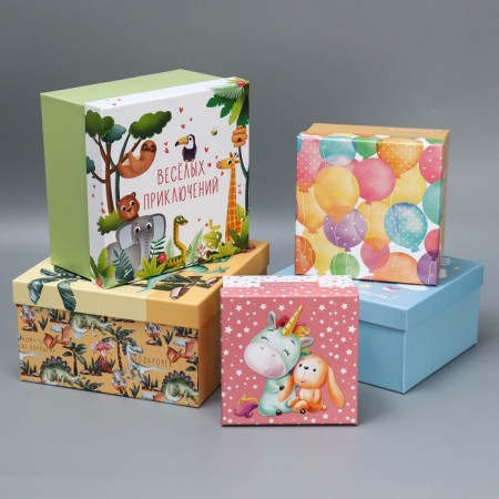 Set of boxes 5 in 1, gift packaging, “children”, 14 x 14 x 8-22 x 22 x 12 cm-1