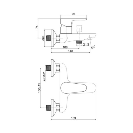 Bath mixer Cersanit cersania a63031-8