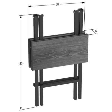 Folding stool "Lounge Light", 300 × 300 × 450 mm, DPP gray / frame metal black matte-3