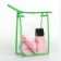 Lightning cosmetic bag, green/transparent color