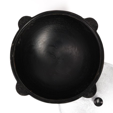 Cast iron cauldron, 16 l, round bottom, aluminum cover-3