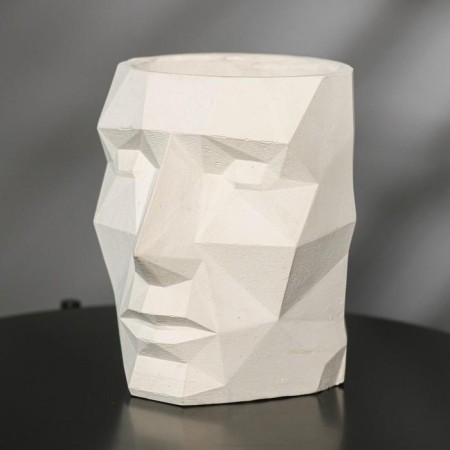 Kashpo polygonal "head", white color, 18 × 20 cm-3
