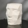 Kashpo polygonal "head", white color, 18 × 20 cm