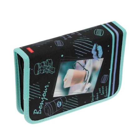 Penal 1 section, 140 x 200 x 40 mm, 2 folding strips, fabric, hatber "Hello, beauty"-2