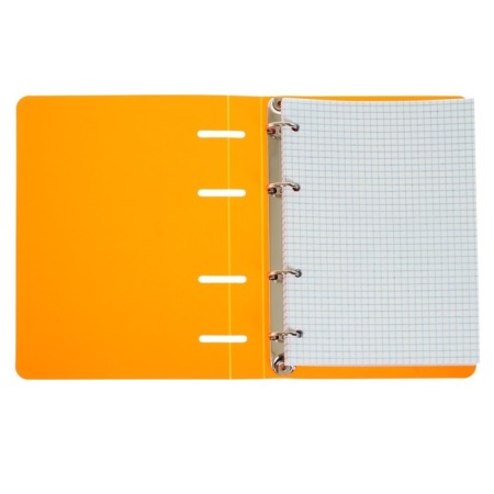 A notebook on rings A5 80 sheets in Calligrata Calges Orange, plastic cover, offset block-2