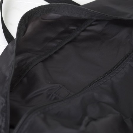 The bag is road, folding in a cosmetic bag, lightning department, outer pocket, long belt, black color-6