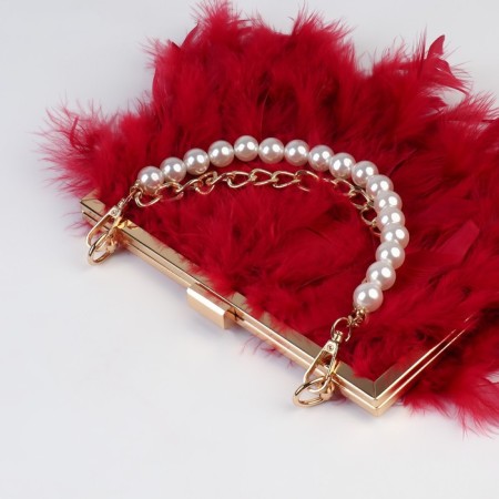 A chain for a bag, with pearls, d = 14 mm, 2.3 × 16 × 11.5 mm, 30 cm, gold color-4