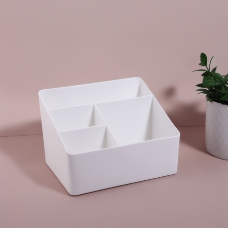 SHITE organizer for storage, 4 sections, 14.5 × 9 × 13 cm, white color-2