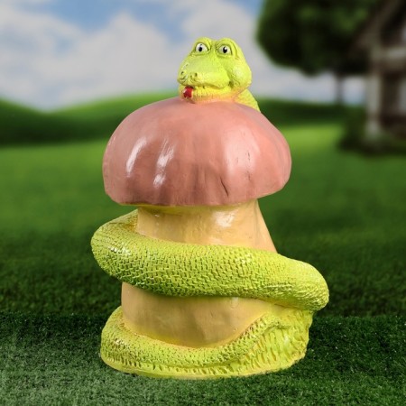 Garden figure "Snake with a mushroom" Saladovaya, 22x32cm-1