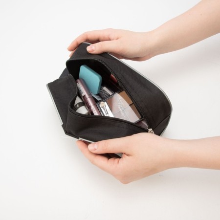 Cosmetic bag with lightning, black color-3