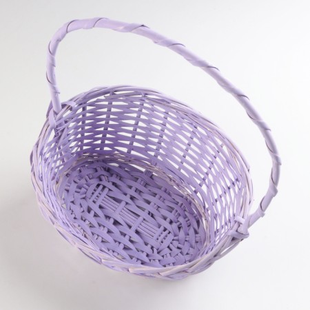 Wicker basket, 26x21x8x13x32 cm, lilac, willow-2