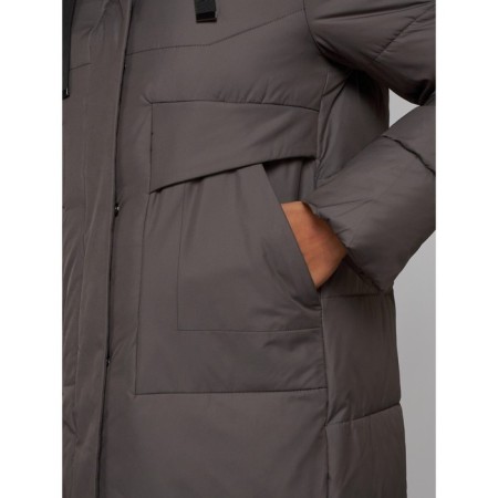 Coat insulated winter female, size 46, dark gray color-11