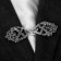 Cardigan clamp "Eclips", gray color in black silver