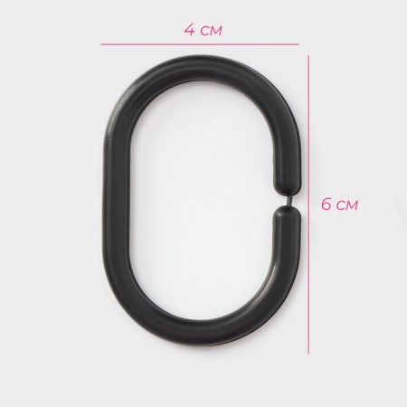 A set of hooks for curtains 12 pcs, the color is black-2
