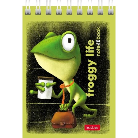 Notepad A7, 40 sheets on the crest "Frog Cyrus", covered Cardboard, OFSET block 65g/m2, mix-6